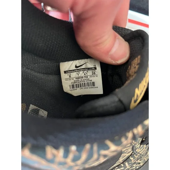 Nike Air Force 1 Low Elephant Print Black Metallic Gold